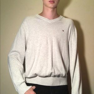 White Tommy V-Neck Sweater